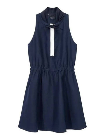 Women s Scarf Neck Linen Dress Navy - GIORGIO ARMANI - BALAAN 1