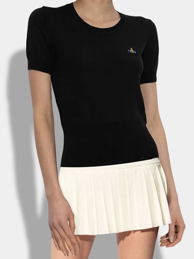 Bea Embroidery Logo Knit Top Black - VIVIENNE WESTWOOD - BALAAN 6