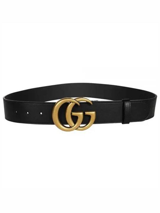 GG Marmont Buckle Leather Belt Black - GUCCI - BALAAN 2