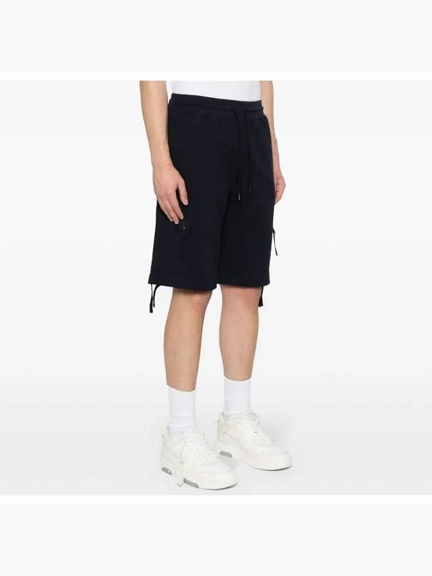 Diagonal Raised Fleece Zipped Pocket Shorts Black - CP COMPANY - BALAAN 4