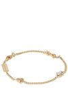 YSL logo heart crystal monogram gold color bracelet - SAINT LAURENT - BALAAN 2