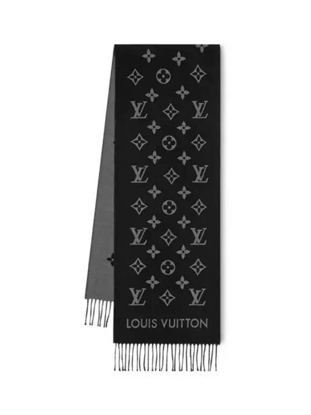 Monogram Wool Scarf Black - LOUIS VUITTON - BALAAN 2