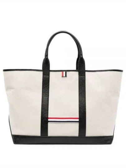 RWB Striped Medium Tote Bag Natural - THOM BROWNE - BALAAN 2