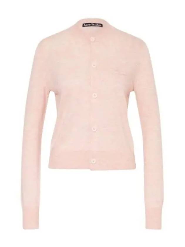 Face Patch Crop Cardigan Pink - ACNE STUDIOS - BALAAN 2