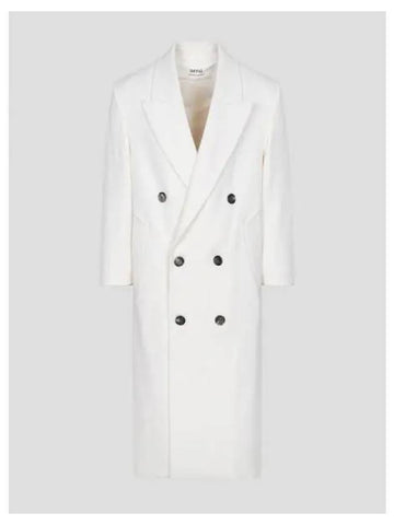 4 hour time deal women s double breasted coat jacket white domestic product - AMI - BALAAN 1