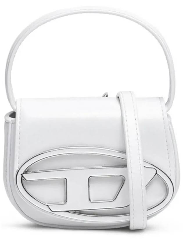 1DR Round Logo Leather Mini Shoulder Bag White - DIESEL - BALAAN 4