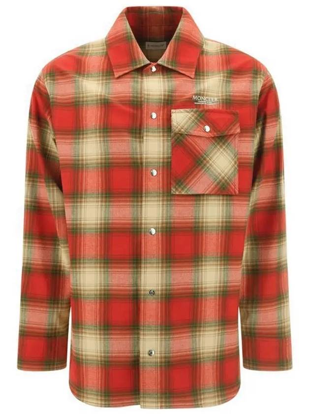 Flannel Check Long Sleeve Shirt Yellow Red - MONCLER - BALAAN 3