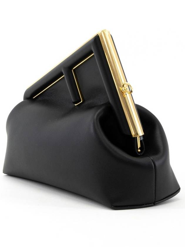 First Midi Leather Shoulder Bag Black - FENDI - BALAAN 4