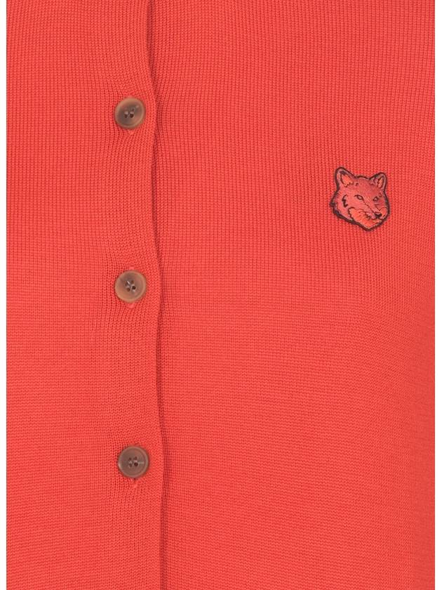 Bold Fox Head Patch Regular Cardigan Red - MAISON KITSUNE - BALAAN 6