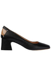 Stitched Leather Square Toe Pumps Black - MAISON MARGIELA - BALAAN 1