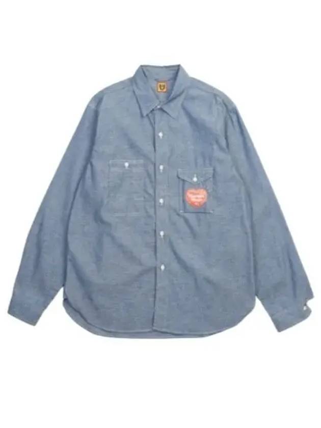 Chambray Work Long Sleeve Shirt Blue - HUMAN MADE - BALAAN 2