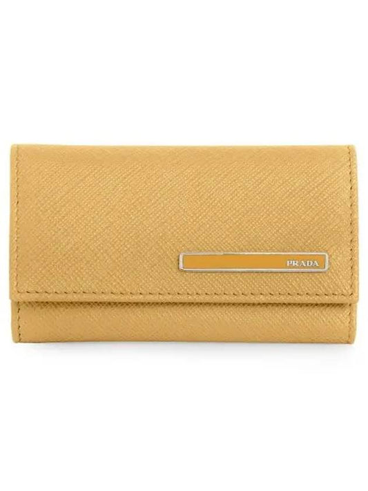 Saffiano Metal Logo Key Holder Yellow - PRADA - BALAAN 2