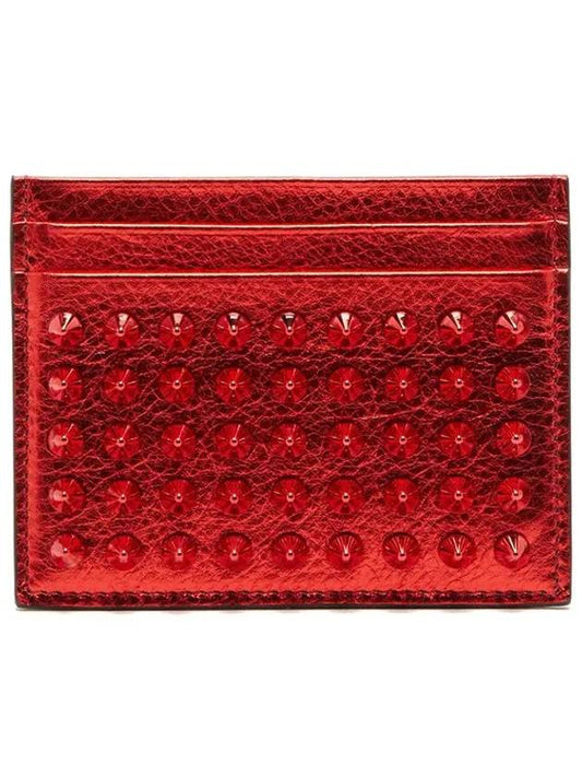 Kios spiked metallic leather cardholder - CHRISTIAN LOUBOUTIN - BALAAN 1