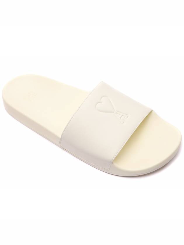 Embossed Heart Logo Slippers Offwhite - AMI - BALAAN 4