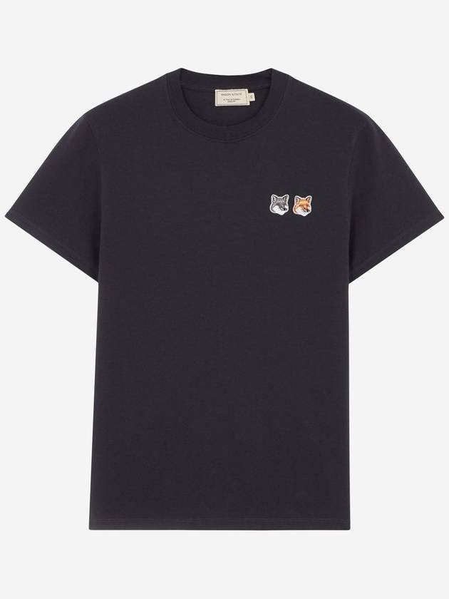 Double Fox Head Patch Classic Short Sleeve T-Shirt Anthracite - MAISON KITSUNE - BALAAN 3