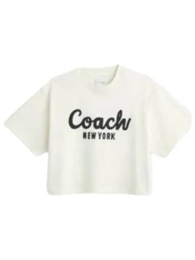 Cursive Signature Cropped T Shirt - COACH - BALAAN 1