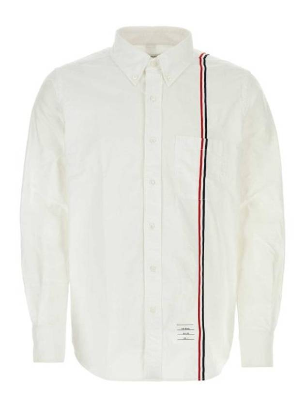 RWB Stripe Cotton Shirt White - THOM BROWNE - BALAAN 1
