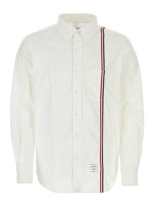 RWB Stripe Cotton Shirt White - THOM BROWNE - BALAAN 1