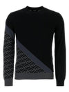 Diagonal Wool Knit Top Black - FENDI - BALAAN 2