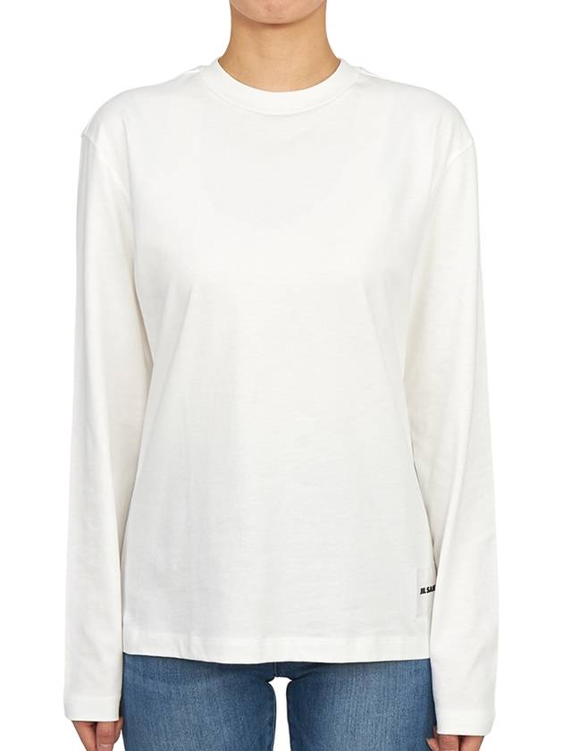 Women's Organic Cotton Long Sleeve T Shirt 3 Pack White - JIL SANDER - BALAAN 1