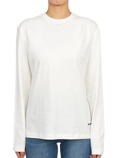 Women's Organic Cotton Long Sleeve T Shirt 3 Pack White - JIL SANDER - BALAAN 1