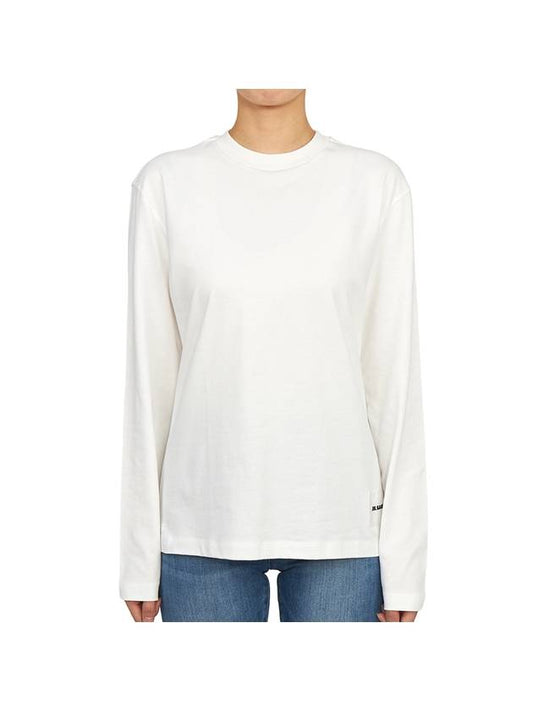 Women's Organic Cotton Long Sleeve T Shirt 3 Pack White - JIL SANDER - BALAAN 1