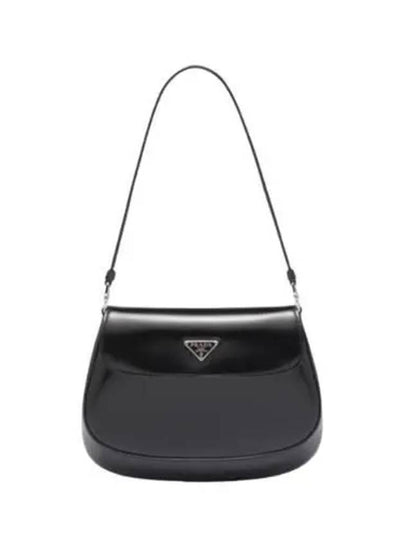 Cleo Brushed Flap Shoulder Bag Black - PRADA - BALAAN 2