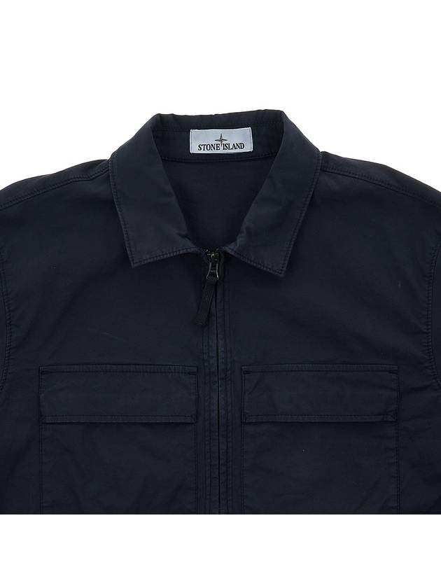 Wappen Patch Double Pocket Cotton Zip-Up Jacket Dark Navy - STONE ISLAND - BALAAN 4