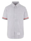 Men's Pincode Armband Short Sleeve Shirt Grey - THOM BROWNE - BALAAN 2