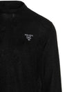 Logo Silk Knit Top Black - PRADA - BALAAN 4