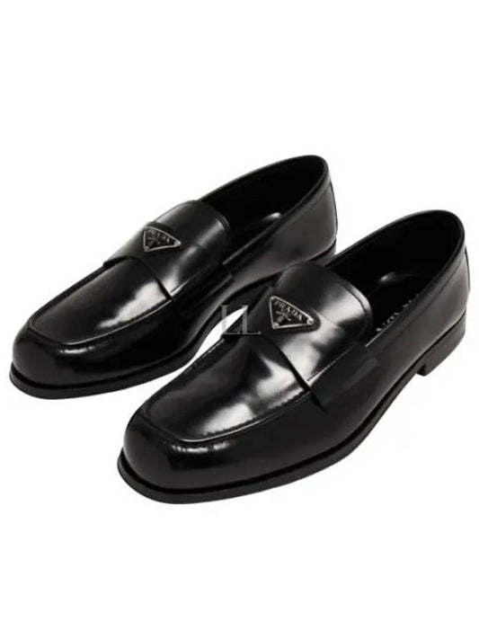 brushed leather loafers black - PRADA - BALAAN 2