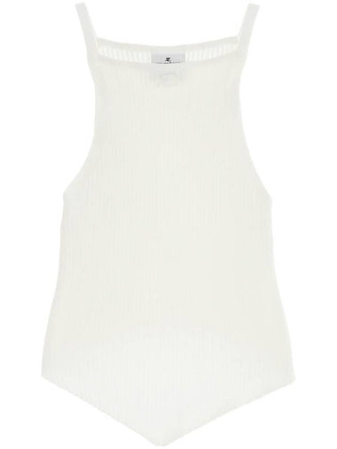 'ribbed knit tank top with pointed hem - COURREGES - BALAAN 1