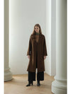 Kaisienne slim fit no collar slit wool embroidery stitch coat khaki brown - CAHIERS - BALAAN 2