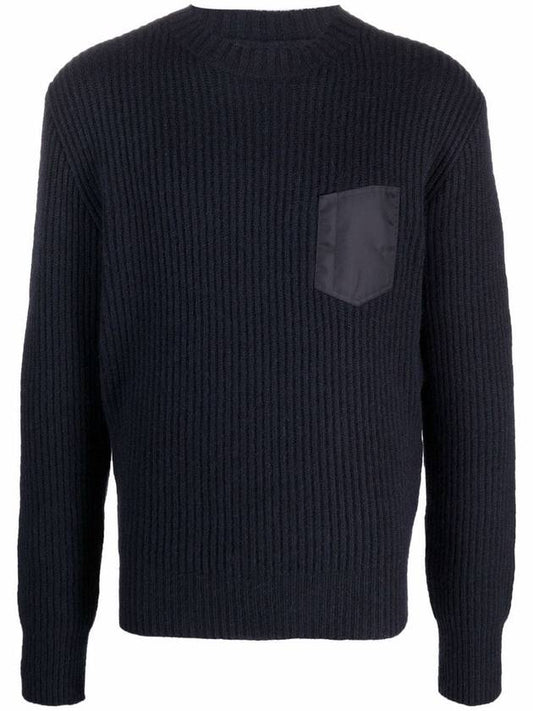 Men's Back Stitch Alpaca Knit Navy - MAISON MARGIELA - BALAAN.