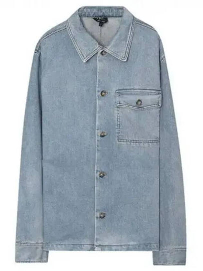 Pierre Oversized Shirt Bleach Denim Jacket Blue - A.P.C. - BALAAN 2