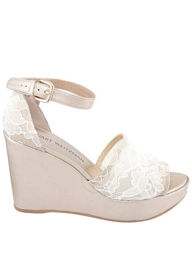 Open Box - Stuart Weitzman Vienna Lace 75 Wedge Sandals, Brand Size 36 (US Size 5.5) - STUART WEITZMAN - BALAAN 1