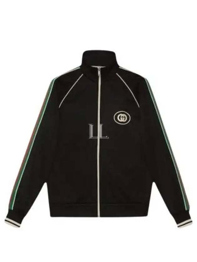 Interlocking G Technical Jersey Zip-up Jacket Black - GUCCI - BALAAN 2