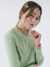 Round tee long sleeve tshirt light green 0110 - VOYONN - BALAAN 7