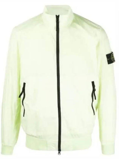 Garment Dyed Crinkle Reps Nylon Zip-up Jacket Lime - STONE ISLAND - BALAAN 2