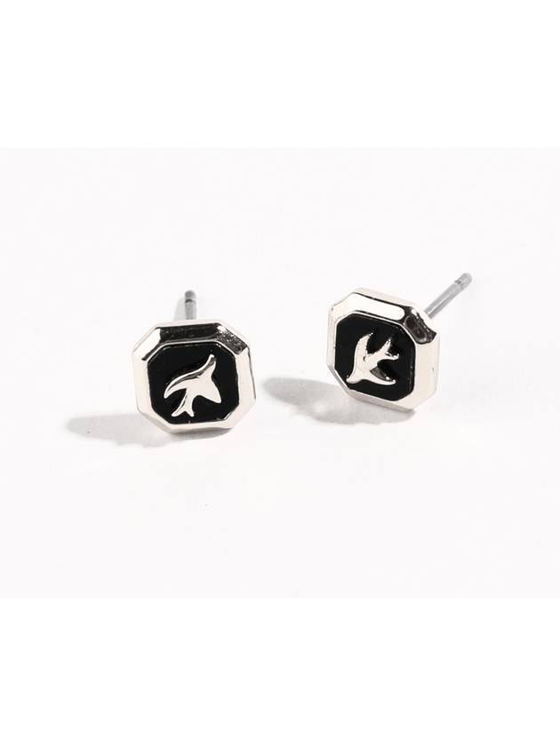 Onyx Bird Studs Earrings Silver - GAMAN - BALAAN 2