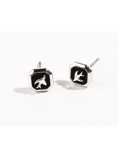 Silver Onyx Bird Studs - GAMAN - BALAAN 1