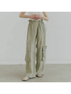 Silk Gloss Big Pocket String Wide Pants Dusty Mint - NOIRER FOR WOMEN - BALAAN 2