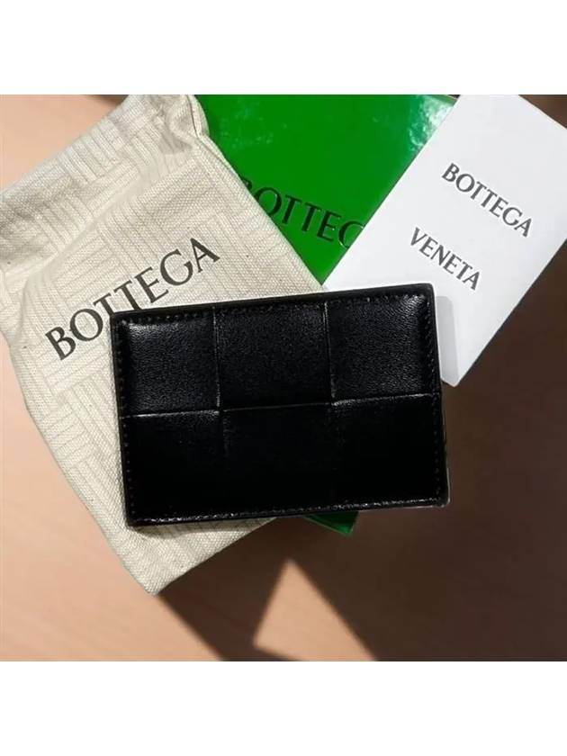 Intrecciato Lambskin Calfskin Card Wallet Black - BOTTEGA VENETA - BALAAN 2