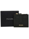 Moir? Saffiano Zipper Bicycle Wallet Black - PRADA - BALAAN.