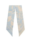 Logo Print Mini Silk Scarf Beige Blue - SALVATORE FERRAGAMO - BALAAN 2