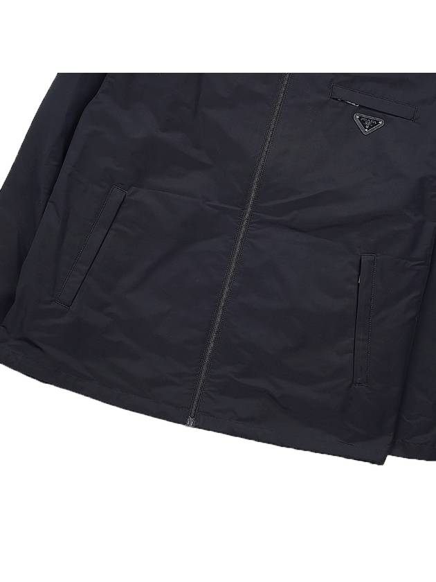 Triangle Logo Technical Poplin Track Jacket Black - PRADA - BALAAN 8