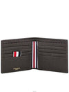 Pebble Grain Leather Half Wallet Dark Brown - THOM BROWNE - BALAAN 2