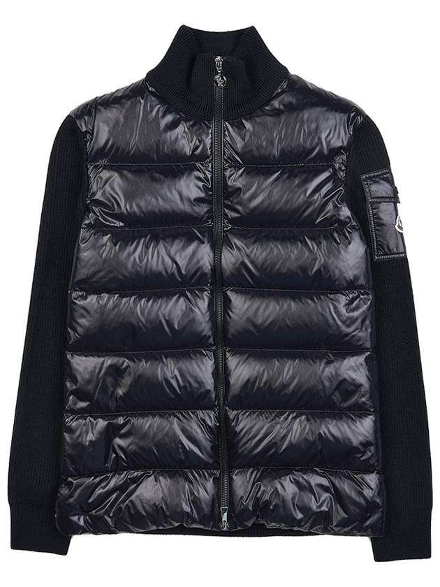 Padded Wool Cardigan Black - MONCLER - BALAAN 11