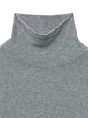 Wool Silky Roll Neck T Shirt Melange Gray - NOIRER - BALAAN 11