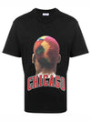 NUS21231 009 Chicago Player Logo Printing Short Sleeve T-Shirt Black Men's T-Shirt TR - IH NOM UH NIT - BALAAN 1